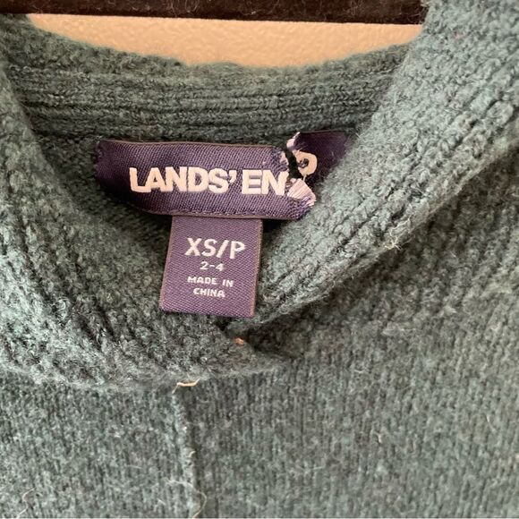 Lands End Green Hooded Sweater Size XS - Picture 4 of 4
